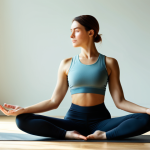 A young professional woman in a modest, comfortable athletic outfit, engaged in a serene yoga pose in a sunlit, minimalist studio overlooking a peaceful, green park. The atmosphere is calm and clear, emphasizing mental clarity and focus. The lighting is soft and warm. fully clothed, appropriate attire, safe for work, appropriate content, professional, natural pose, perfect anatomy, correct proportions, well-formed hands, proper finger count, natural body proportions.