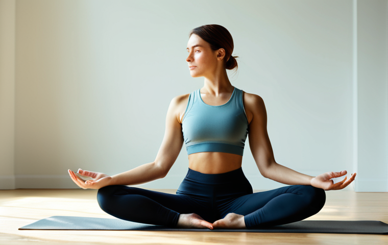 A young professional woman in a modest, comfortable athletic outfit, engaged in a serene yoga pose in a sunlit, minimalist studio overlooking a peaceful, green park. The atmosphere is calm and clear, emphasizing mental clarity and focus. The lighting is soft and warm. fully clothed, appropriate attire, safe for work, appropriate content, professional, natural pose, perfect anatomy, correct proportions, well-formed hands, proper finger count, natural body proportions.